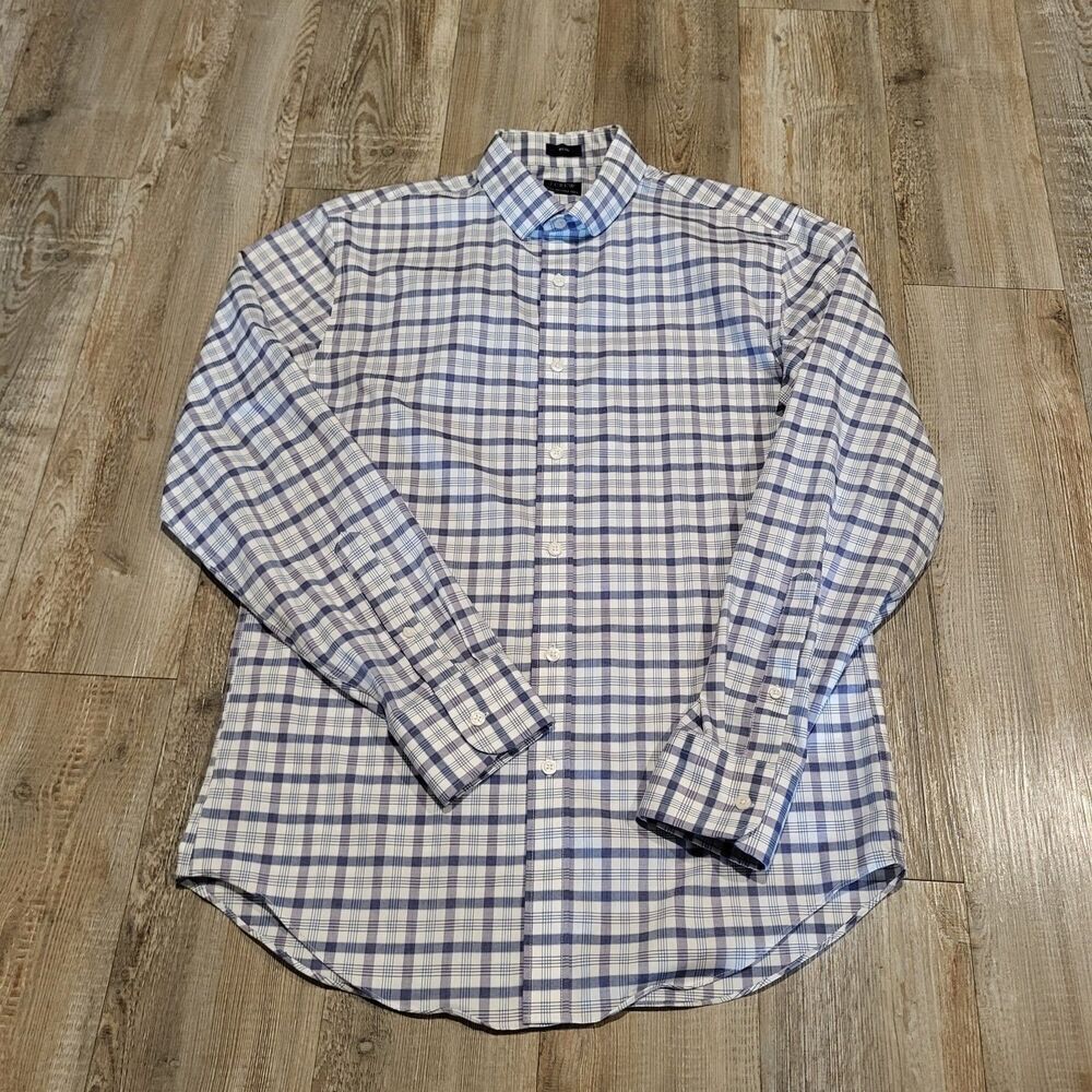 J.Crew Slim Wrinkle Free Flex Fit Plaid Button Up Shirt Mens Size Medium